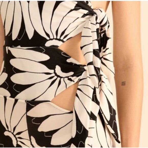 FARM RIO Copacabana Black White Lycra Jumpsuit Size Large NEW NWT - Picture 5 of 6